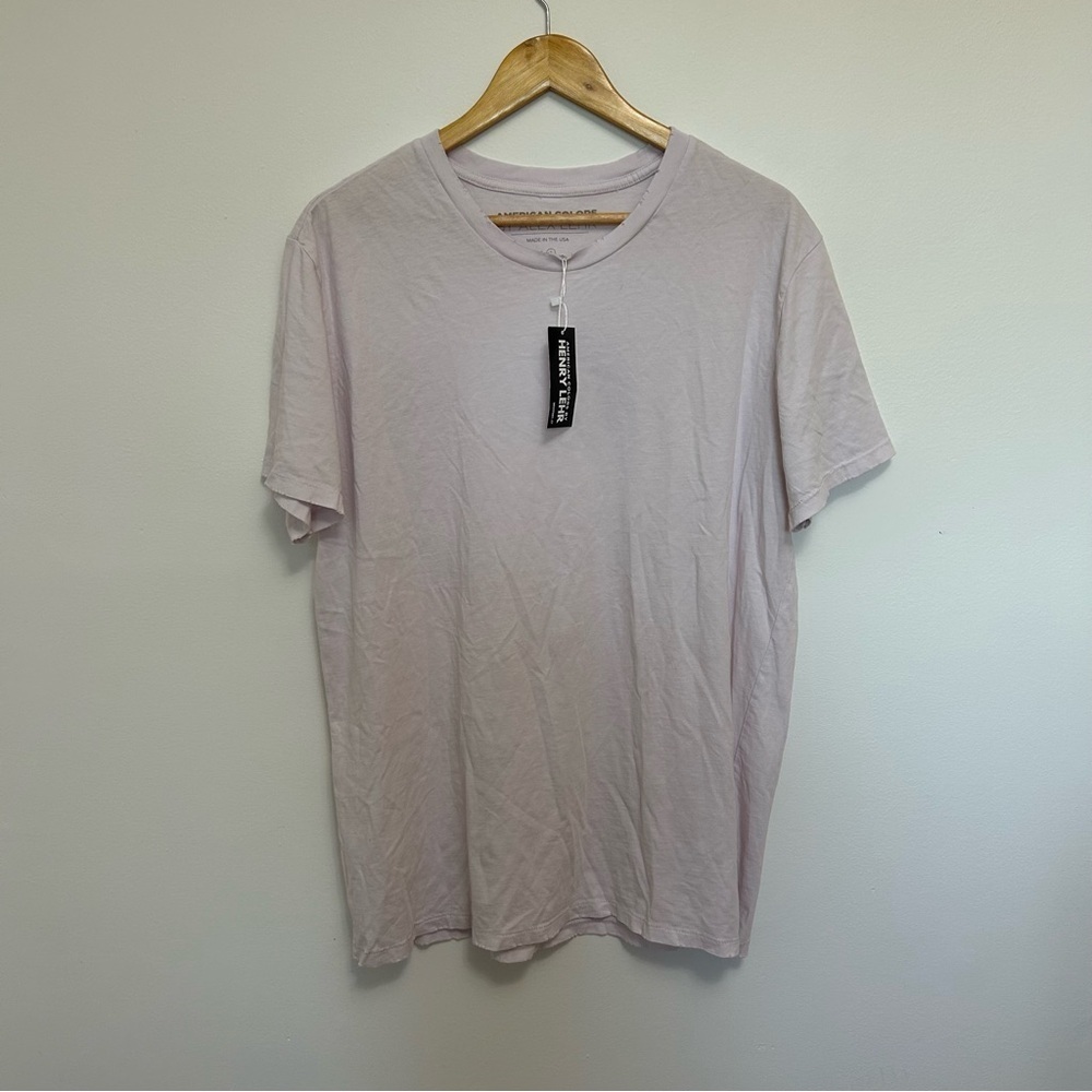 American Colors by Alex Lehr Pale Pink Cream Cotton Tee Shirt T-Shirt XL NWT